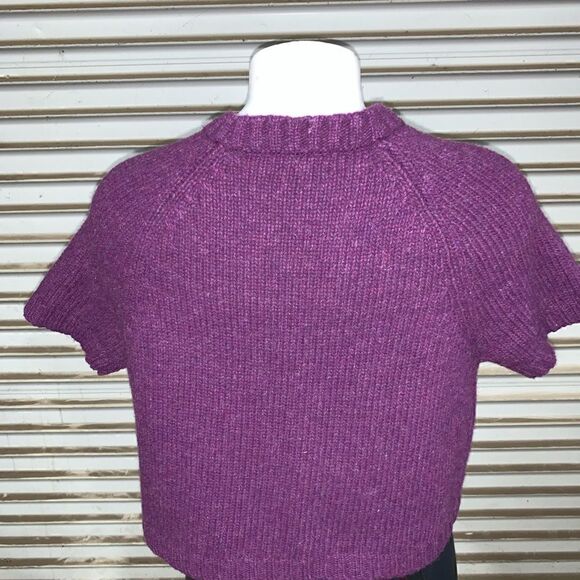 Alexandra Bartlett purple wool blend cardigan with eyelet closure - Picture 7 of 7